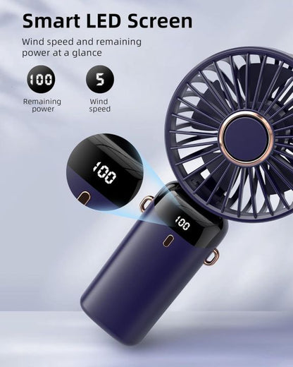 Portable Rechargeable Mini Fan with Digital Display