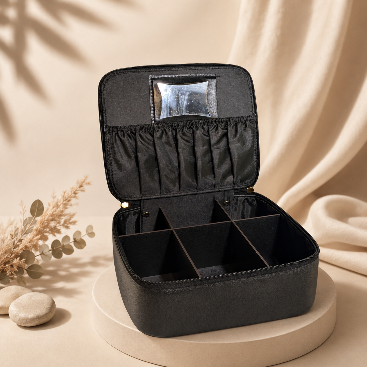 Premium Leather Jewelry and Makeup Organizer Case