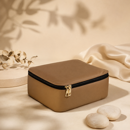 Premium Leather Jewelry and Makeup Organizer Case