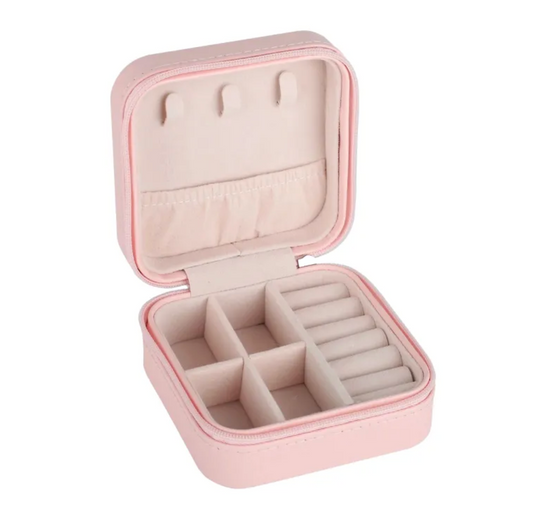 Leather Travel Jewelry Organizer Box
