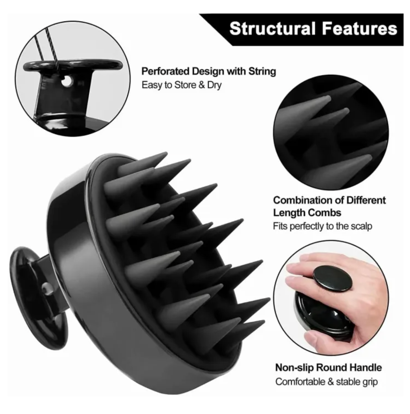 Silicone Scalp Massager | Foam Head Massage Brush Shampoo Brush