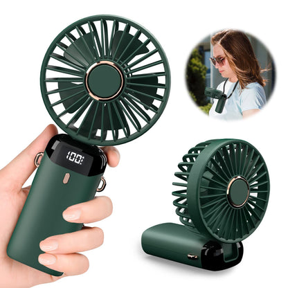 Portable Rechargeable Mini Fan with Digital Display