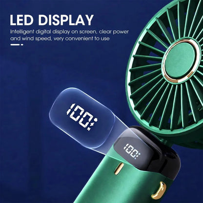 Portable Rechargeable Mini Fan with Digital Display