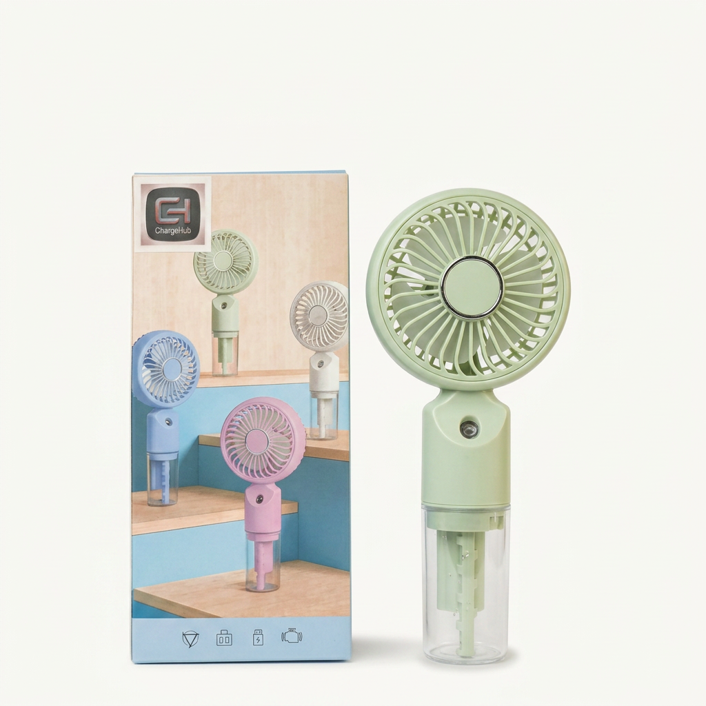 Portable USB Rechargeable Mist Fan With Water Spray