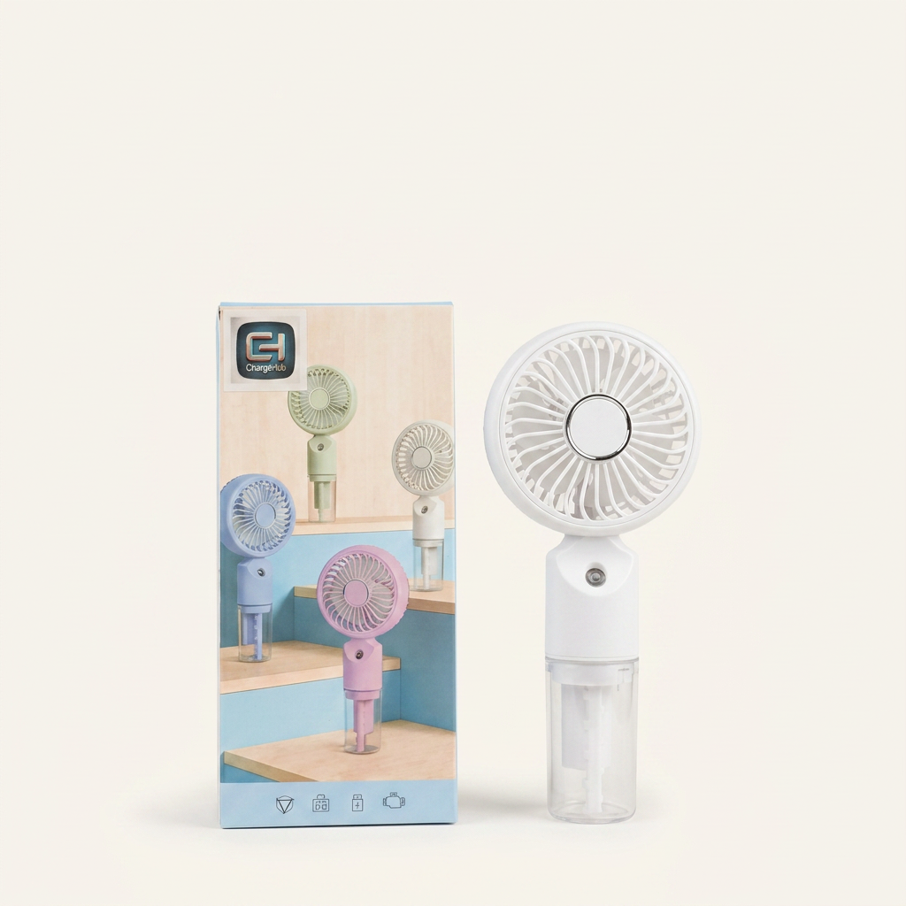 Portable USB Rechargeable Mist Fan With Water Spray