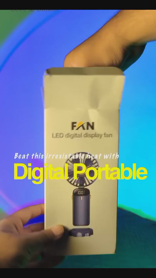 Portable Rechargeable Mini Fan with Digital Display